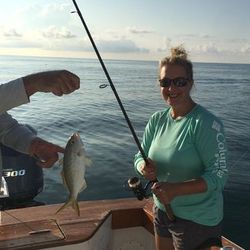 A lone angler fishing in the waters of Marathon, Florida