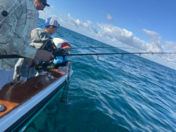 Peaceful fishing day on the water.