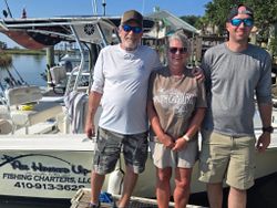 Three people fishing in Murrells Inlet