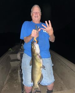 Angler catching a white catfish in PA