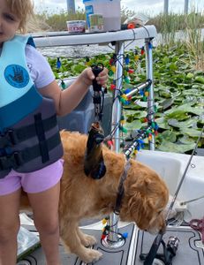 Two people enjoying fishing, hunting, and water sports activities in Weston