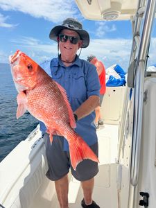 Red snapper catch displayed on fishing boat in Port Isabel TX