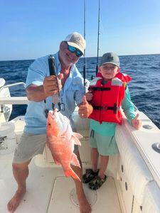 Red snapper caught while fishing in Port Isabel TX waters on fishing boat