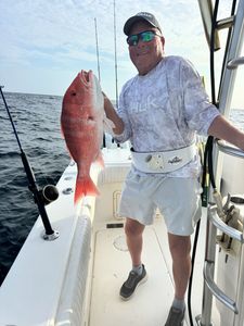 Red snapper fishing catch on boat in Port Isabel Texas