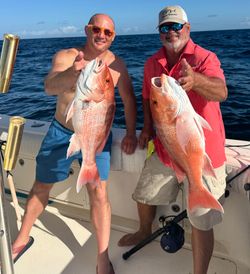 Two large red snappers caught during fishing trip in Port Isabel TX