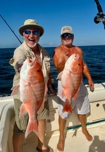 Two large red snapper caught during fishing trip in Port Isabel TX