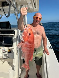 Red snapper catch displayed on fishing boat in Port Isabel TX