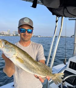 A person fishing at the beach in Key Biscayne