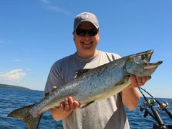 Caught  a good-sized Salmon in Lake Michigan