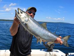 Chinook salmon, 19 inches, fishing in location 60096