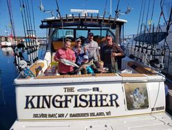 A group of five people fishing in MI