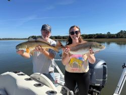 Two redfish caught while fishing in GA