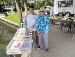 Great day on the water with a full cleaning table! Partly cloudy conditions made for perfect fishing.