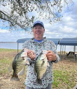 Two freshwater fish caught while fishing in Emory TX