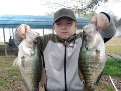 Two white crappie fish caught in Emory