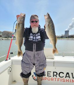 Angler fishing in OH with 2 fish