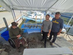 Two anglers fishing at Port Clinton