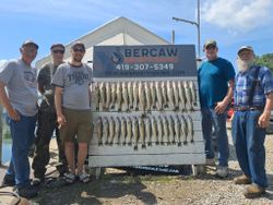 Group of 5 people fishing in Port Clinton