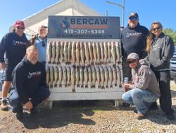 Group of 6 people fishing in Port Clinton
