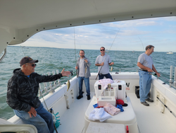 Four people fishing in Port Clinton