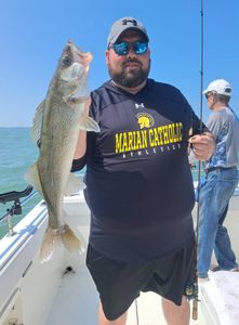Two people fishing in Port Clinton