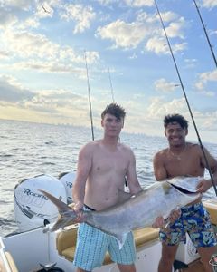 Two anglers enjoying a day of fishing in Fort Lauderdale