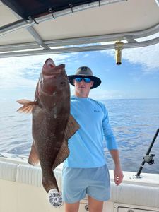 A single fisherman catches a 34-inch fish in FL