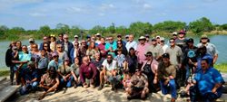 53 people enjoying a great day of fishing at South Padre Island