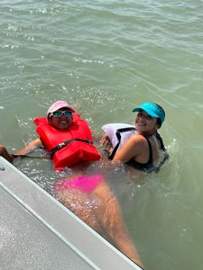 Two people enjoying fishing at South Padre Island
