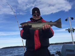 A rainbow trout caught on a fishing trip at Isle La Motte