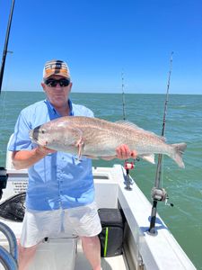 Solitary angler fishing in Galveston