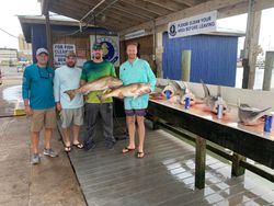 Two redfish caught on a fishing trip in Galveston