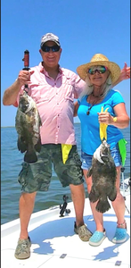 Two Tripletail fish caught in Bay St. Louis