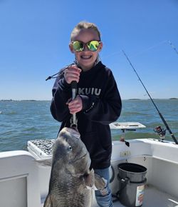 Black drum fish caught in Fernandina Beach, Florida