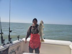Fisherman with 1 fish at Lakeside Marblehead