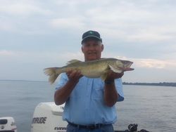 Lone angler fishing at scenic Lakeside Marblehead