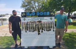Two anglers fishing on a lakeside in Lakeside Marblehead