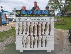 Anglers with a big catch of 16 walleye in OH