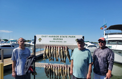 Three people fishing at Lakeside Marblehead
