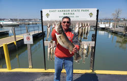 2 fish caught at lakeside marblehead with fishing rod