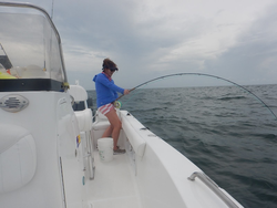 Person fishing on the coast of Harkers Island