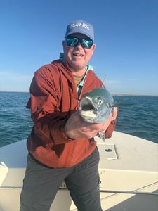 One fishing tourist boat on the water at Harkers Island
