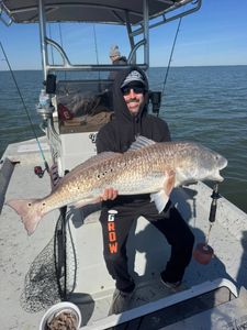 Large redfish caught on fishing boat in Corpus Christi TX waters