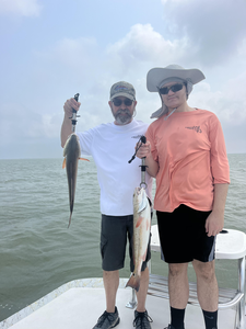 Huge redfish and sandbar shark caught deep sea fishing in Port Mansfield!