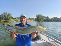 Angler with a 35-inch catch in Valentine
