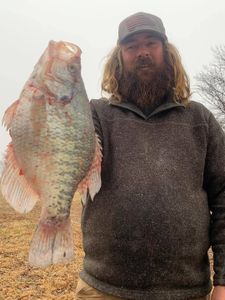 One fisherman holds a large fish in the NE location.