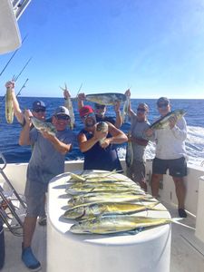 Two big fish caught during a fishing tour in San Diego
