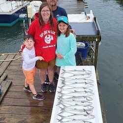 Group of four people fishing in North Carolina