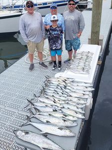 Two Spanish Mackerel and King Mackerel fish caught by anglers in North Carolina