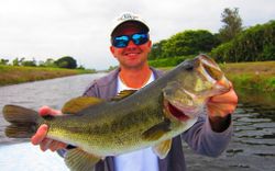 Largemouth bass caught in Delray Beach, Florida while fishing